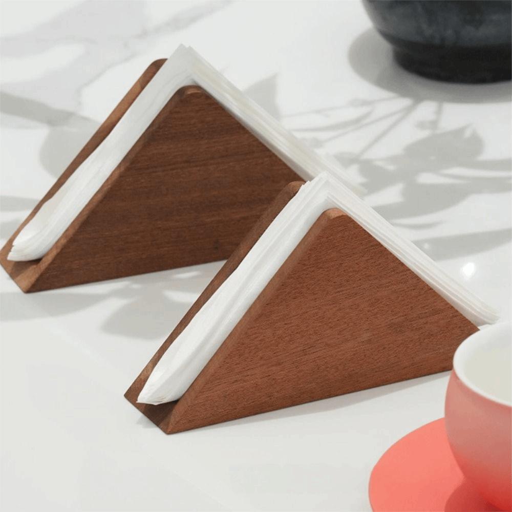 Elegant Wooden Tissue Holder Non-slip Bottom Wood Tissue Dispenser  Commercial Use