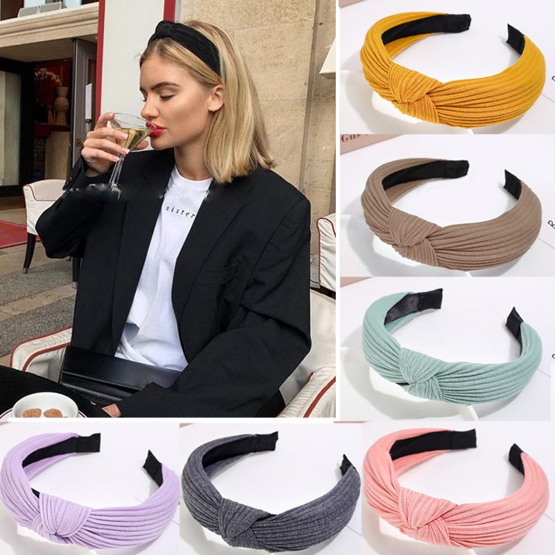 Women Headdress Solid Color Cloth Headband Girls Hairband Hair Hoop Female Hair Accessories