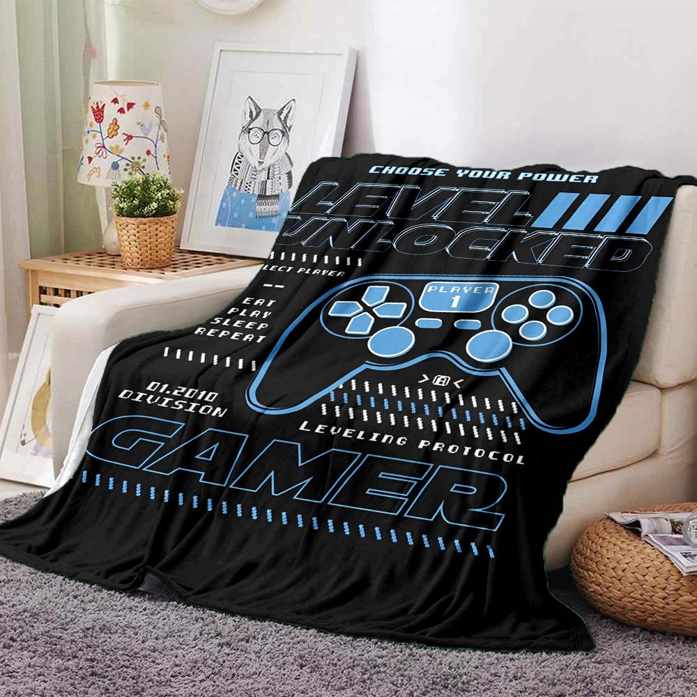 Game Controller Theme Printed Blanket - Perfect for Couch, Bed, Travel & Outdoor Use | Machine Washable, Cozy & Durable.
