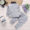 Autumn New British Style Children Fake Two-piece Shirt Trousers Casual Cotton Suit