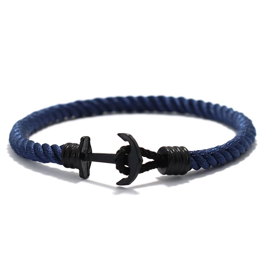 Простой мужской браслет с якорем, винтажный плетеный миланский канат, женский, в морском стиле, для кемпинга, студенческий, наручный, ювелирный подарок для него