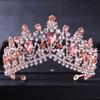Свадебные тиары и короны из розового золота с кристаллами для женщин, невесты, диадема с горным хрусталем, ободок, свадебные аксессуары для волос, корона