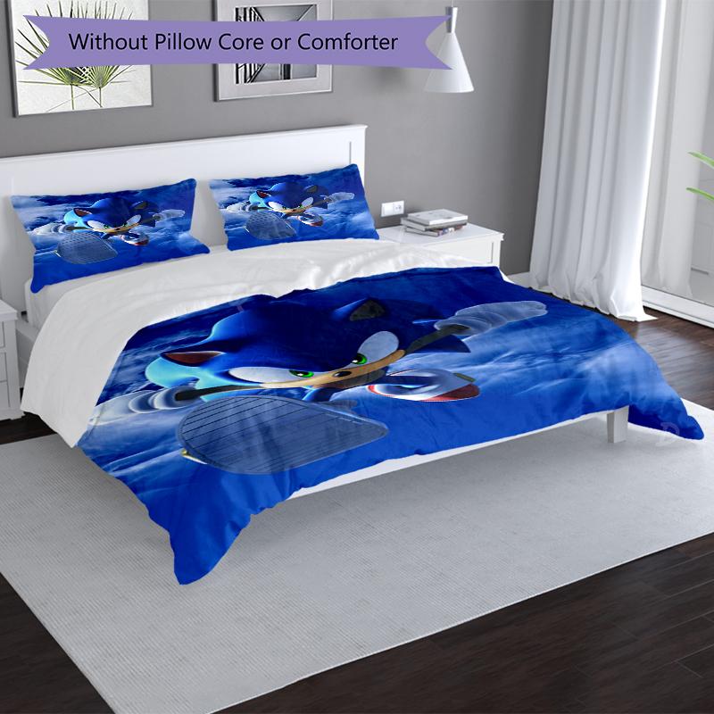 Sonic Flight Design Bed Bedding Set 1 Duvet Cover + 2 Pillowcases Soft Breathable Household Bed Linens