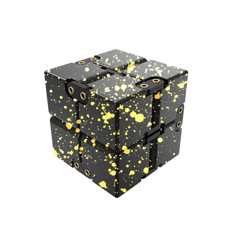 Infinite Cube Aluminum Alloy Metal Edc Stress Relief Mini Toy Portable Office Infinite Flip Cubic Fidget Relax Venting Toys
