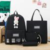 Four-piece Backpack, New Simple Student Schoolbag, Large-capacity Portable Backpack.