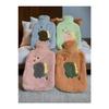 Dinosaur Emoji Hot Water Bag With Plush Cover 2 Lt Pocket Snap-on Hot Water Bag