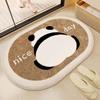 2pcs Cartoon Panda Bathroom Imitation Cashmere Floor Mat Absorbent Non-slip Mat Toilet Floor Mat