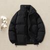 Men Autumn Cotton Coat High Collar Long Sleeve Zipper Closure Windproof Coat with