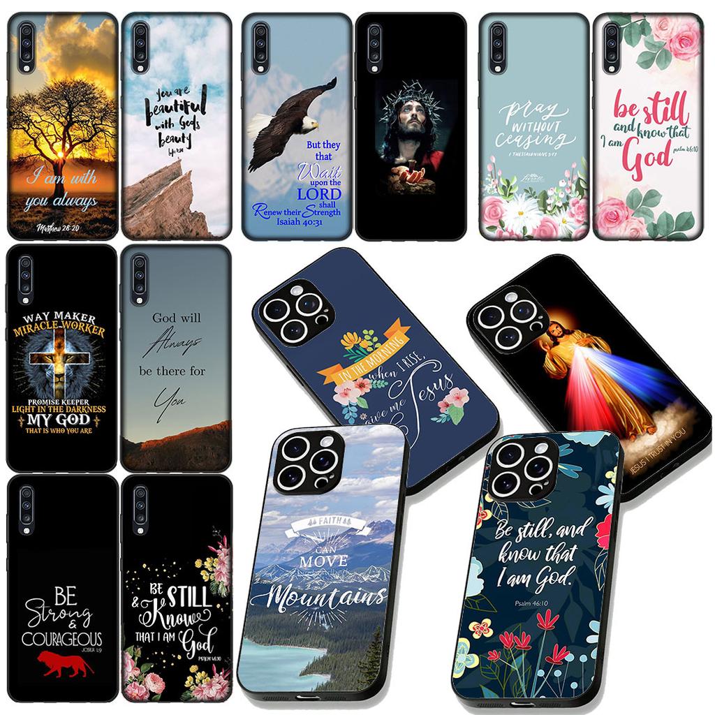 Bible Verse Jesus Christ Christian Flower Case for Samsung Galaxy A04 j7 J5 J2 Prime J8 A01 A02 A03 A42 M06 M16 M56 M23 G57