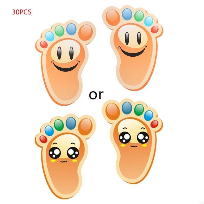 62KD 15 пар детских наклеек на пол, самоклеящиеся наклейки со следами для соблюдения социальной дистанции, для детской спальни, гостиной