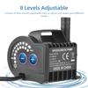 Submersible 12V Water Pump 8 Levels Adjustable 0-700L/H  Fountain Pump with 0-9.8ft Lift, DC Female Plug and Suction Cup Base