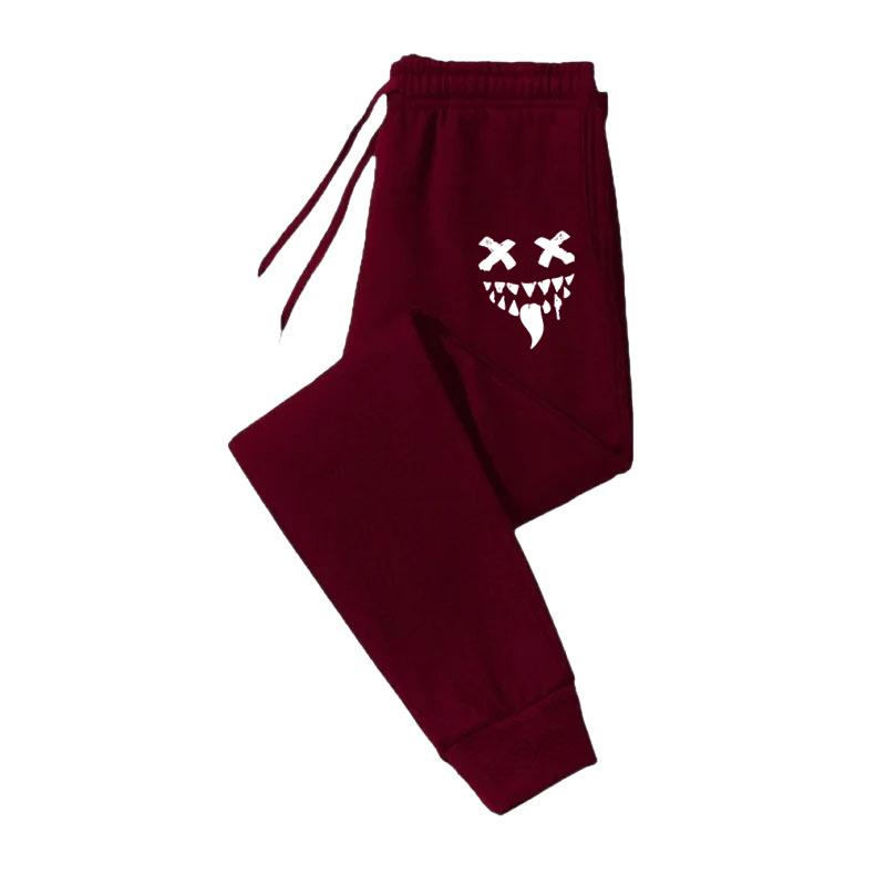 Осенне-зимние мужские спортивные штаны с принтом Monster Smile, на шнуровке, мужские повседневные брюки для повседневной носки с брюками для бега S-3XL