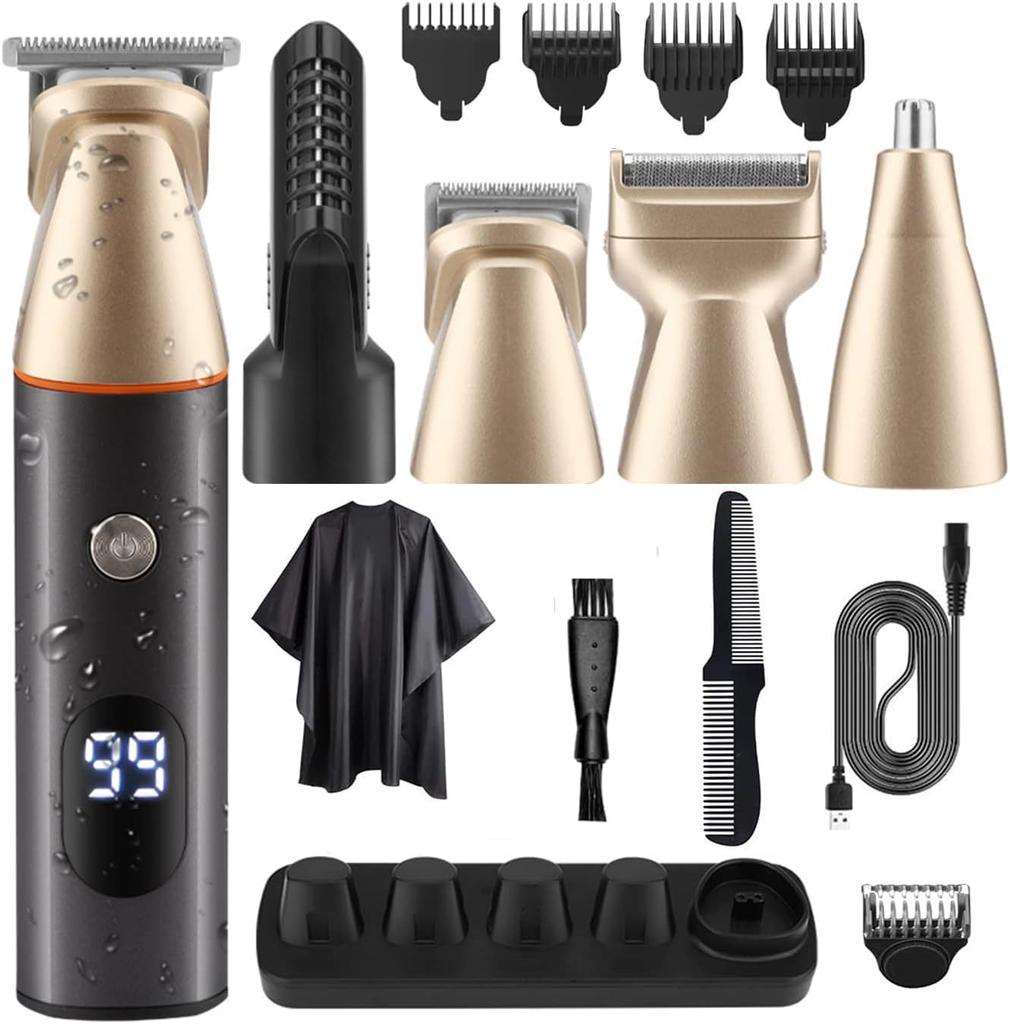 Electric Beard Shaver USB Rechargeable Body Hair Removal Electric Shaver Vio 5IN1 Set Close Shave Shaving Fast Charging with Trimmer IPX7 Waterproof
