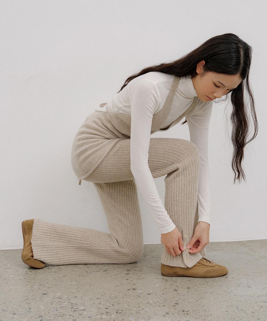OCTETTE Wool Ribbed Flare Knit Pants_2Color