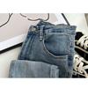 Retro Flared Jeans Women's American High-waist Stretch Slim Straight-leg Raw-edge Denim Pants Women