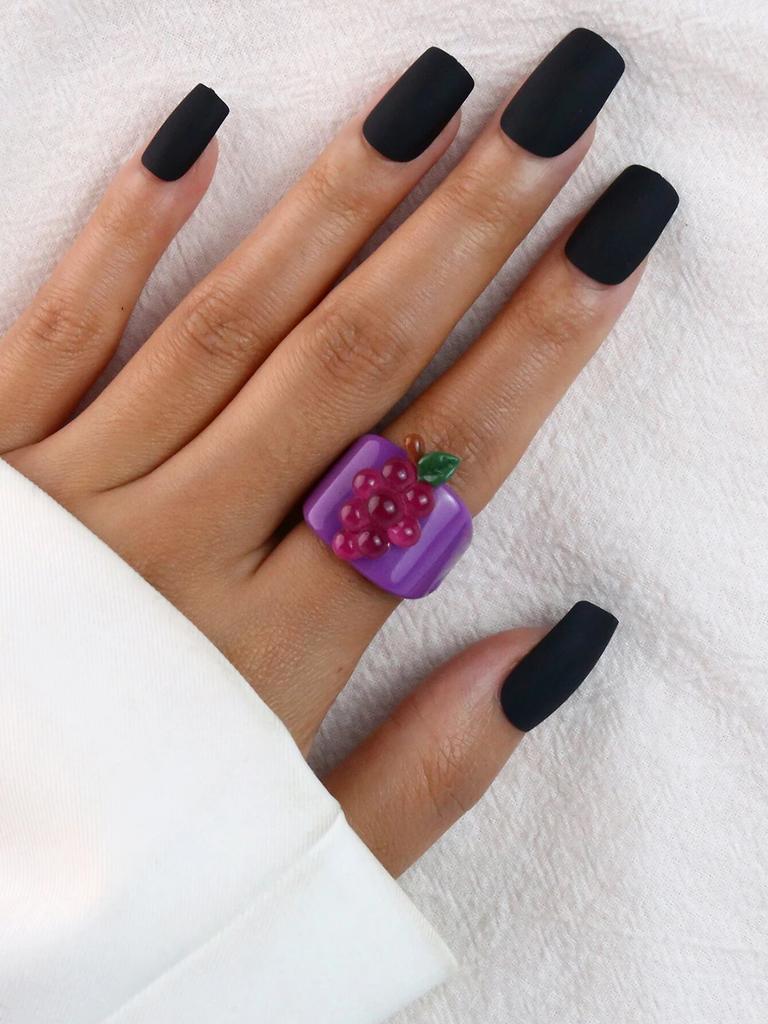 Кольцо с фруктами из мультфильма, женское модное корейское кольцо с милыми животными из смолы, набор акриловых колец, подарок на Рождество, день рождения, ювелирные изделия для девочек