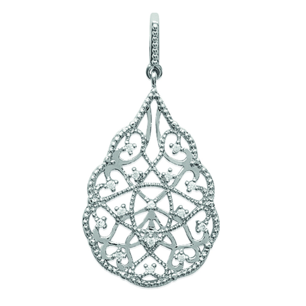 Les Trésors De Lily [L0710] - Silver Pendant 'Carmen' Silver White (rhodium-plated) - 40x20 Mm