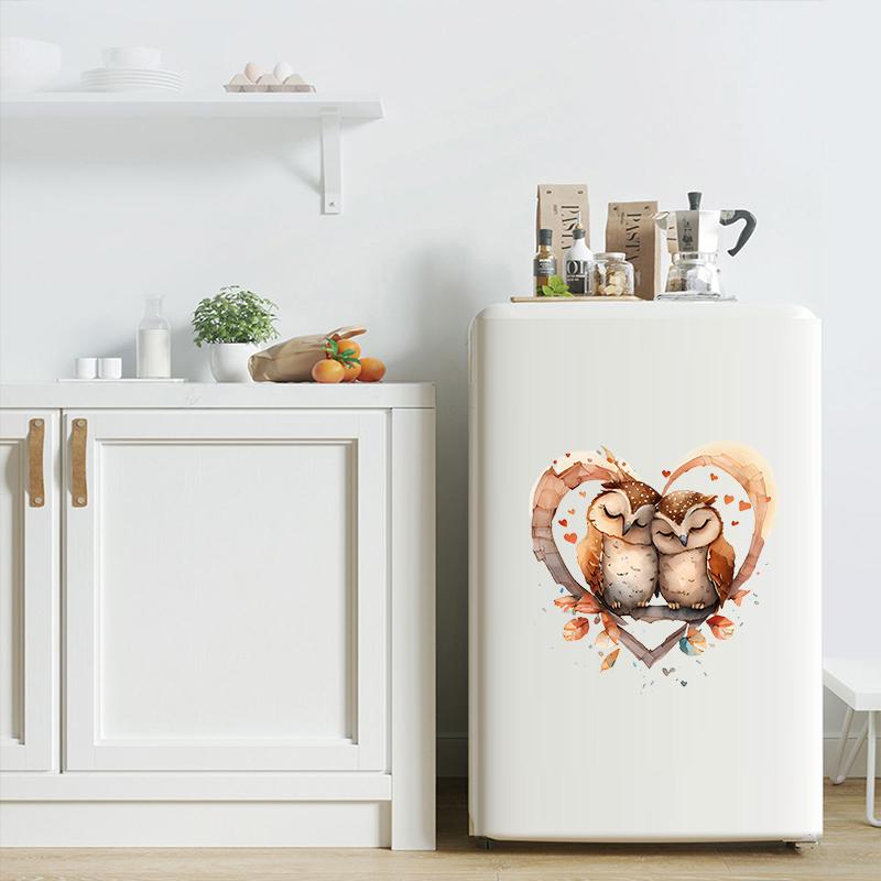 T303 # Сова Попугаи Птицы Цапля Цветочные Мультяшные Животные Стикер Стены Ванная Комната Туалет Декор Гостиная Шкаф Холодильник Наклейки