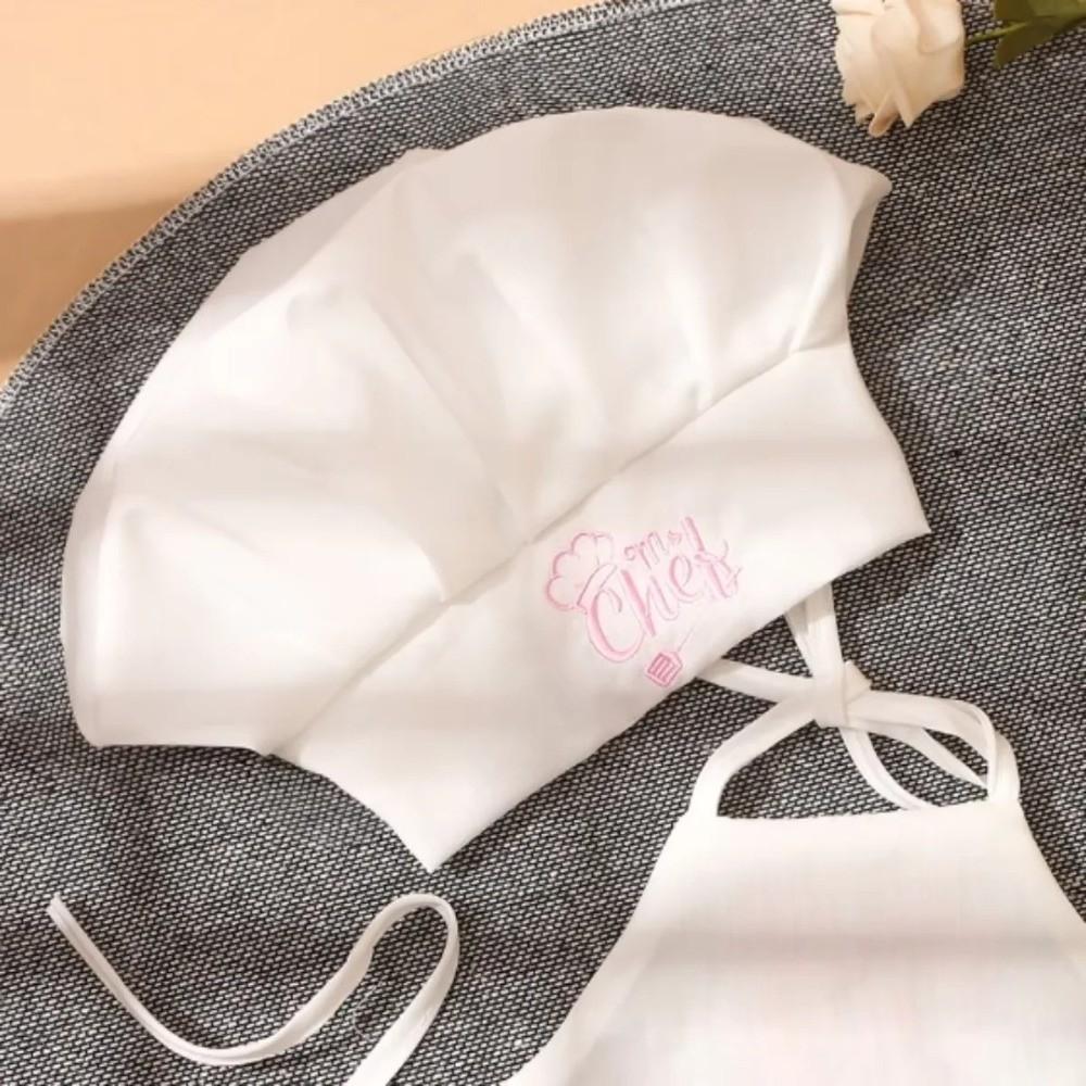 2Pcs Embroidered Aprons Chef Hats Cosplay Little Chefs Clothes Girls Boys