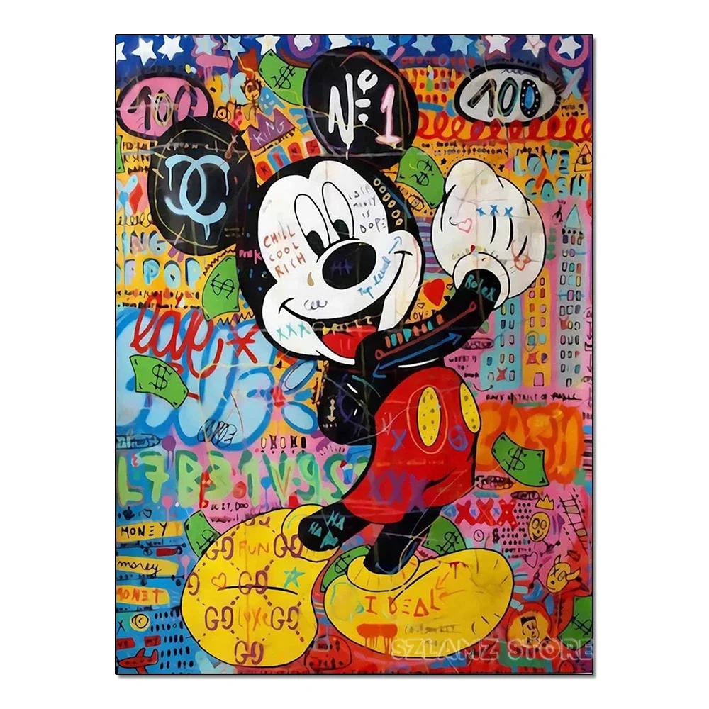 5D DIY Цветной набор для алмазной живописи Микки, Приливное граффити, Вышивка крестом, Ручная работа, Алмазная мозаика, Искусство вышивки алмазной мозаикой, Подарок