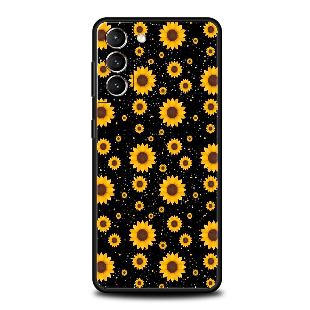 Чехол-обложка для телефона Samsung Galaxy S25 Edge S24 S23 S22 S20 S21 FE Ultra S10 S10E Plus 5G Мягкий ТПУ Чехлы Сумки с рисунком Подсолнух