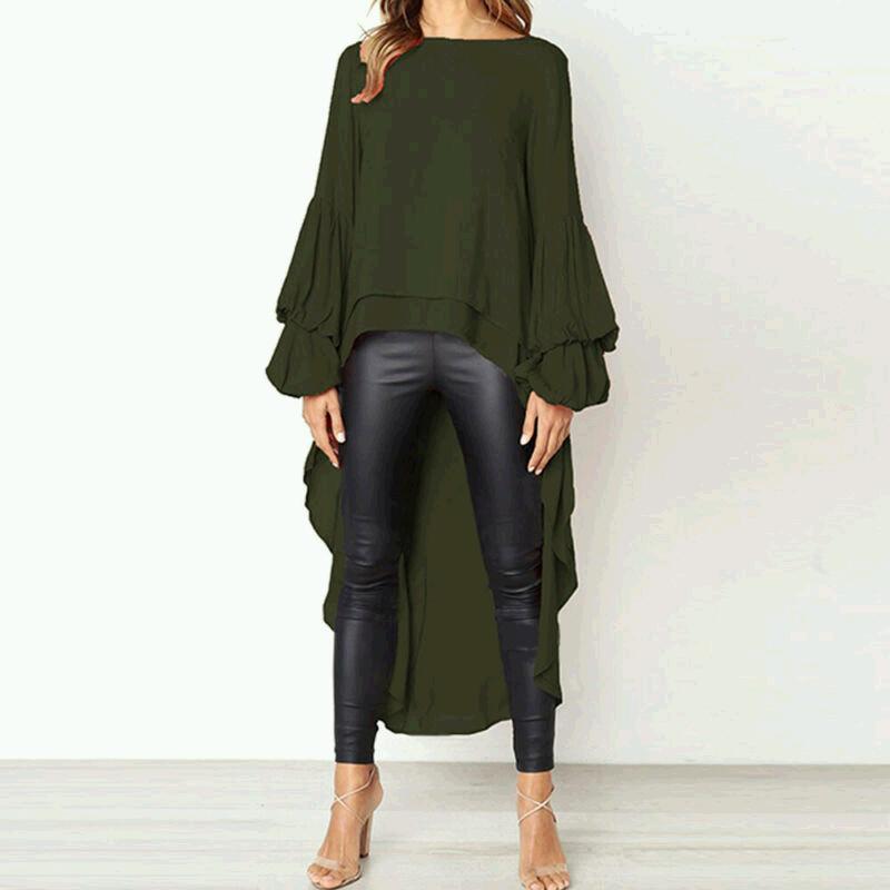 Женская блузка, рубашка, асимметричная рубашка, рубашка с длинным рукавом