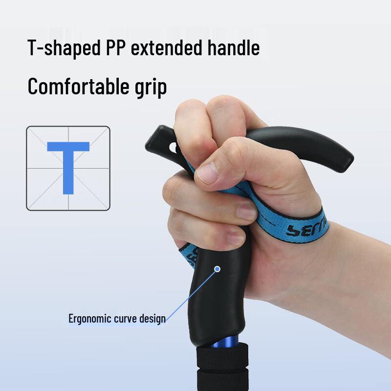 PELLIOT Складная треккинговая палка с Т-образной ручкой