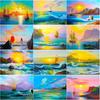 New 5D DIY Diamond Painting Sea View Diamond Embroidery Sailboat Cross Stitch Full Round Drill Home Decor Manual Art Gift