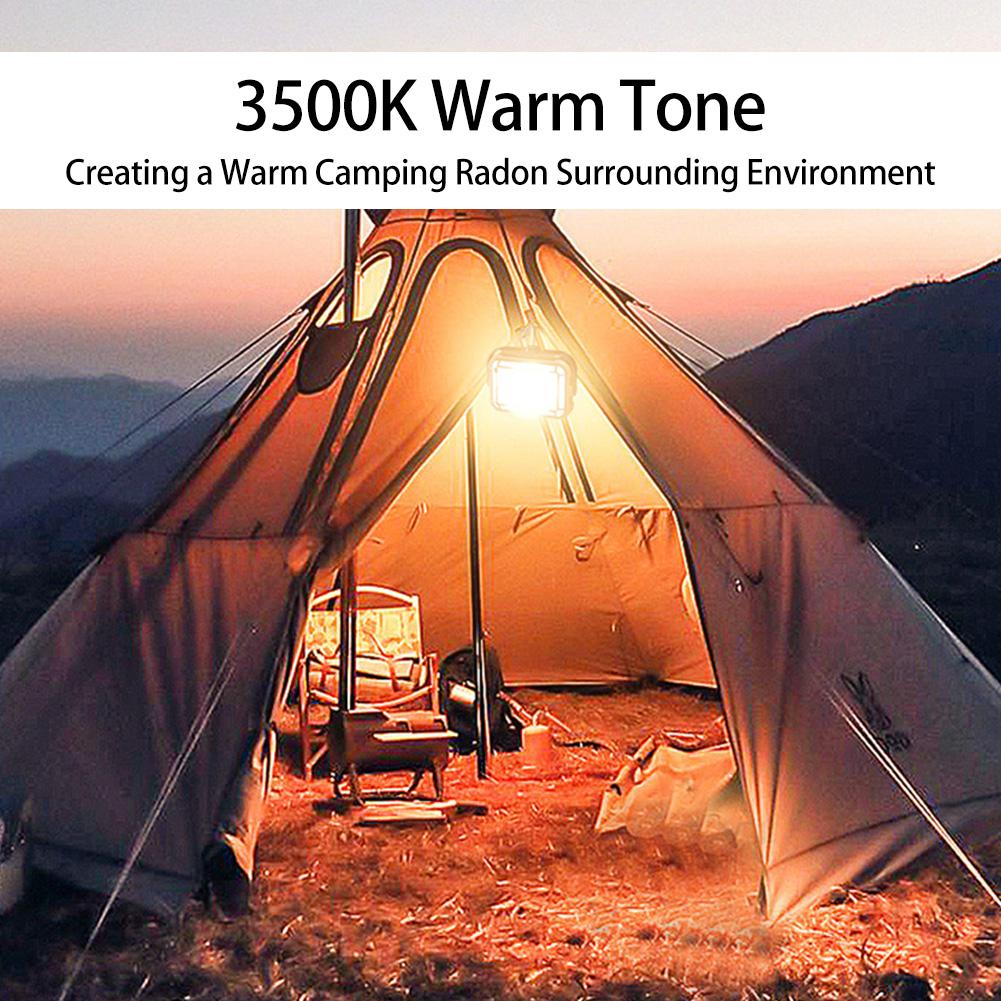 Solar Work Light Outdoor Flood Light IPX4 Waterproof Emergency Worklight Mobile Power Bank for Construction Site Garage Workshop