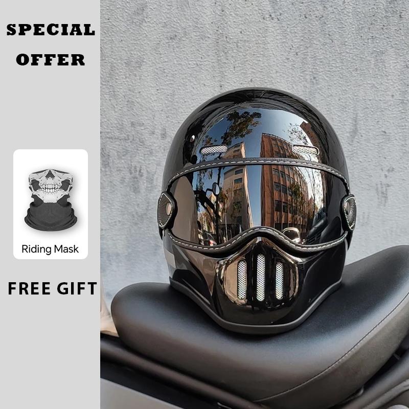 TT&COCASCOS Ретро Шлемы для Мотоцикла с Полным Лицом из Стекловолокна Cafe Racer Moto Scooter Racing Шлем из Стекловолокна Японский Стиль