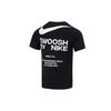 Big Swoosh Letter Logo Print American Retro Sports Training Casual Round Neck Short Sleeve SS23 Drop Shoulder T-Shirt Men Tops Black DZ2882-010