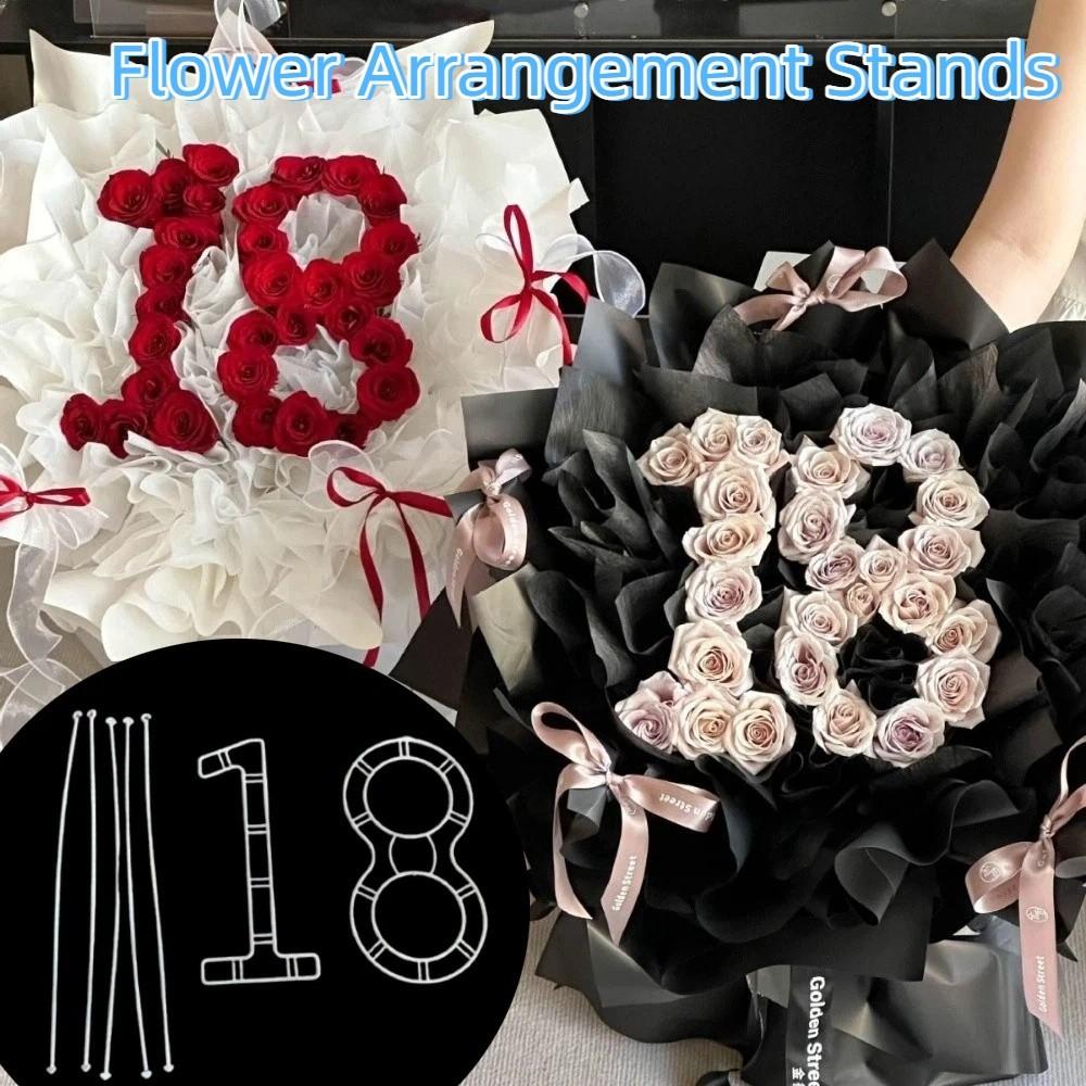 Plastic Bouquet Holder DIY Crafts 18 Years Old Flower Arrangement Stands Heart Moon Shaped Flower Wreath Frame Home Decor