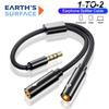 Headphone Splitter Audio Cable Adapter Jack 3.5mm Male To 2 Female Earphone Y Splitter Extension Cord for Phone Laptop PS5 MP3