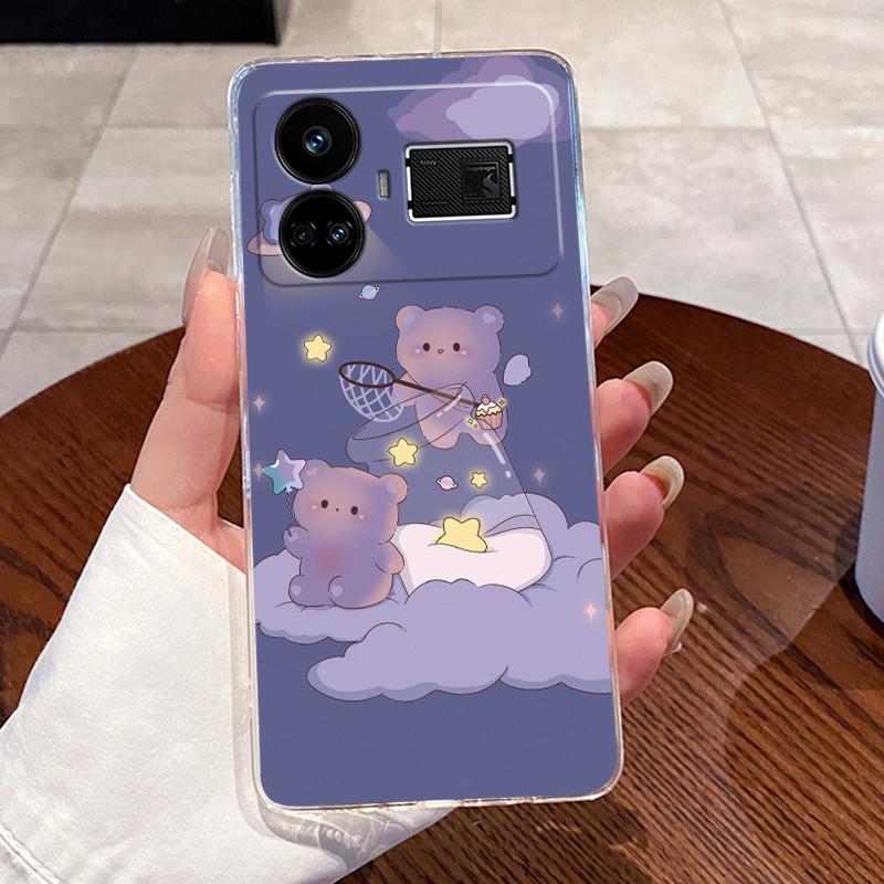 Casing For Realme GT5 Case Transparent Soft Silicone Aesthetic Fashion Cute Cat Astronaut Cover For Realme GT 5 240W Phone Case