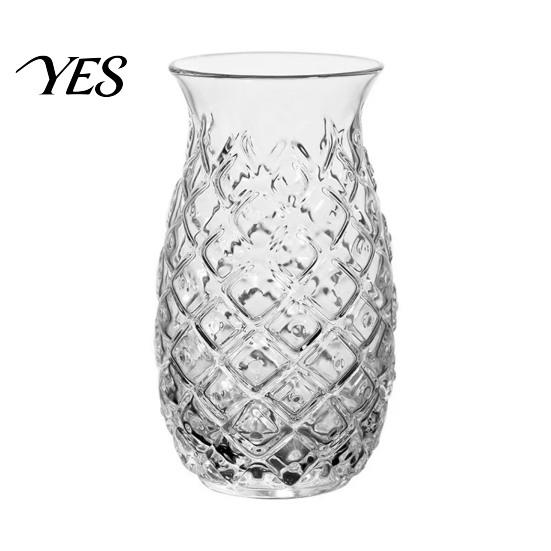 Durable Cocktail Glass Pineapple Shape Glass, 480ml Embossed Tumbler for Juice Hot Restaurant Specialty Beverages, Creative Bar Glassware Whiskey,