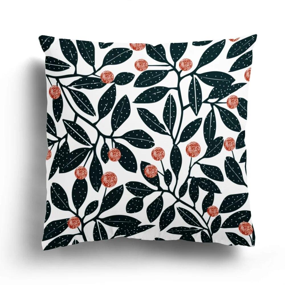 Fashion Pillowcase Bedroom Cushion Cover Home Decoration Sofa Green Plant Colorful Leaf Flower Series