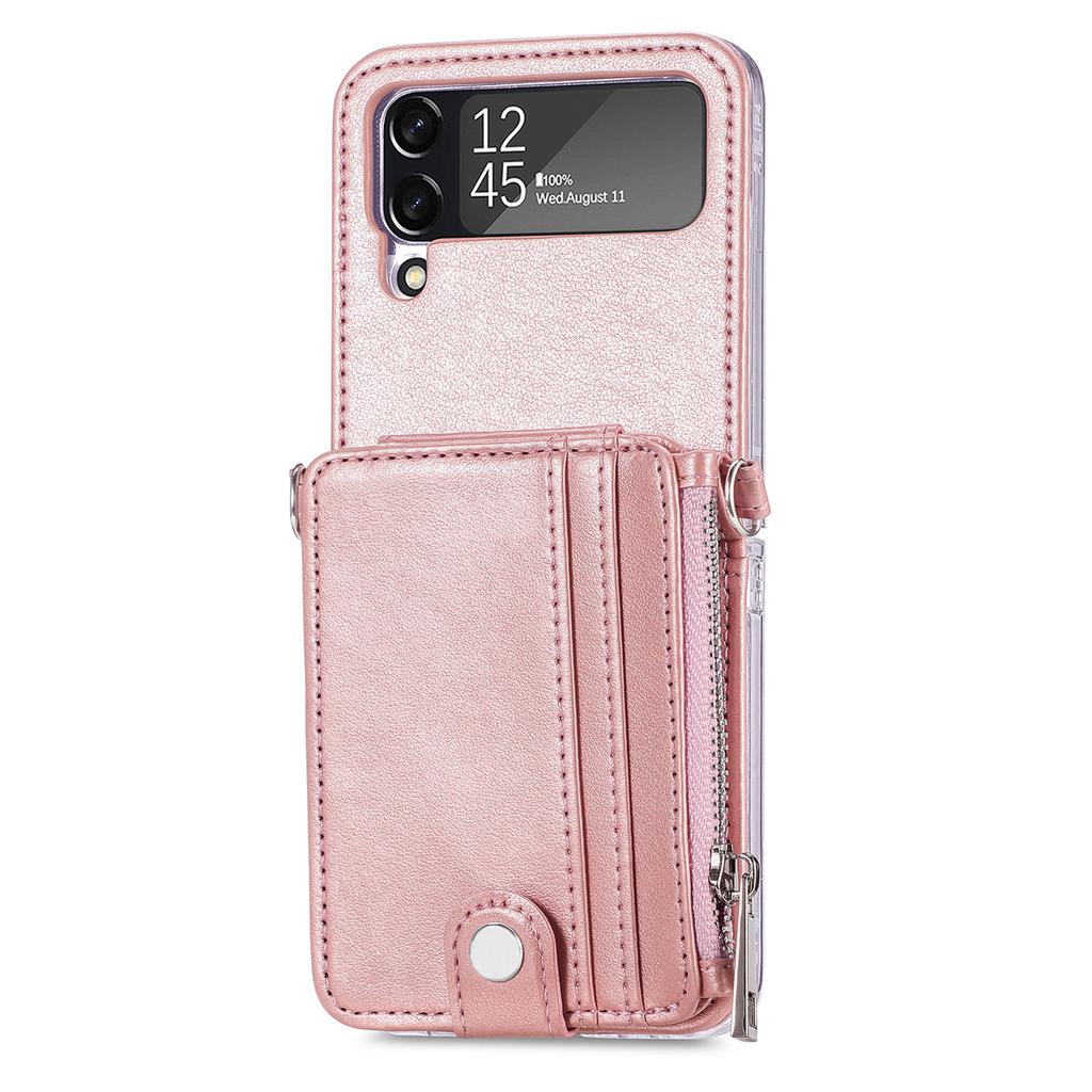 Full Protection Leather Wallet Case for Samsung Galaxy Z Flip 4 5G Flip4 Flip3 Flip 3 Zflip4 Card Pocket Mobile Phone Cover