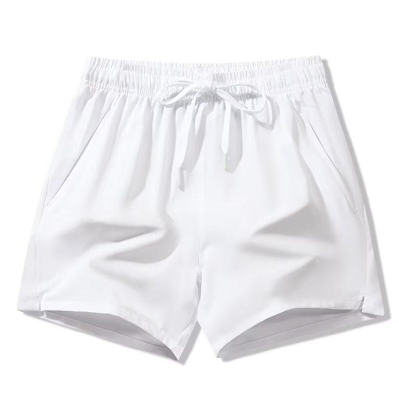 Шорты Мужские Летние Свободные Брюки из Ледяного Шелка Мужские Тонкие Повседневные Быстросохнущие Беговые Спортивные Фитнес Трехточечные Шорты для Женщин