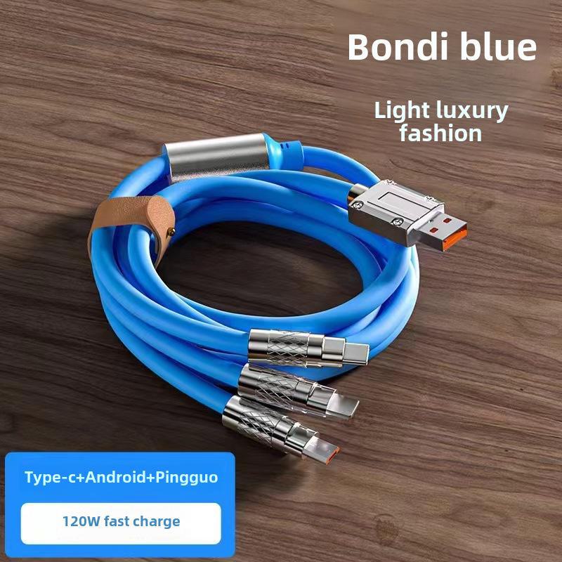 Кабель для сверхбыстрой зарядки - 120 Вт цинковый сплав 1-к-3 кабель для передачи данных для мобильных телефонов