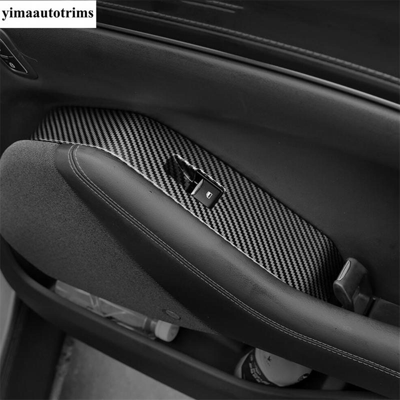 For Ford Mustang Mach E - Carbon Fiber Door Glass Window Lift Switch Panel Rear Seat Air AC Vent Cover Trim Accessories
