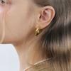 NUOY (925 Silver) Gold Hoop Ring Earrings
