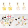 Creative Alloy Butterfly Earrings Casual Chic Multicolor Womens Animal Design