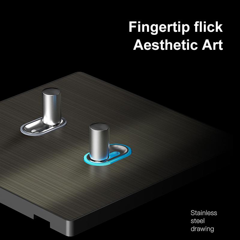 Wall Stainless Steel Switch and Socket Electric Accessories Stainless Steel Metal Panel Vintage Light Switches