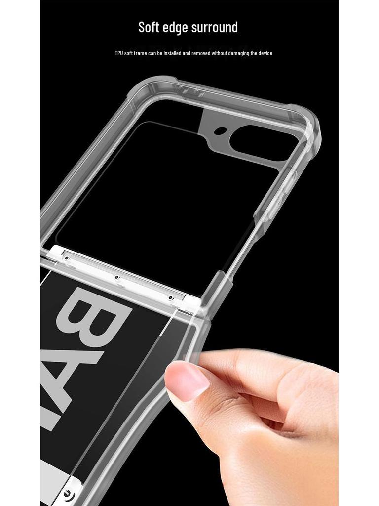 Samsung Z Flip6 Ремешок на запястье с подушкой безопасности Ультратонкий прозрачный чехол для телефона