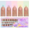 Manicure Wearable Nail French No Tracse Wearable Nail Removable Manicure French Wearable Manicure Fake Nail Stickers