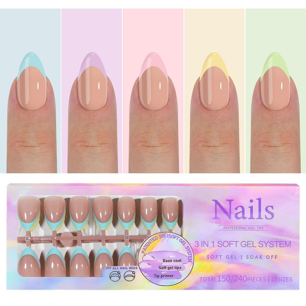 Manicure Wearable Nail French No Tracse Wearable Nail Removable Manicure French Wearable Manicure Fake Nail Stickers