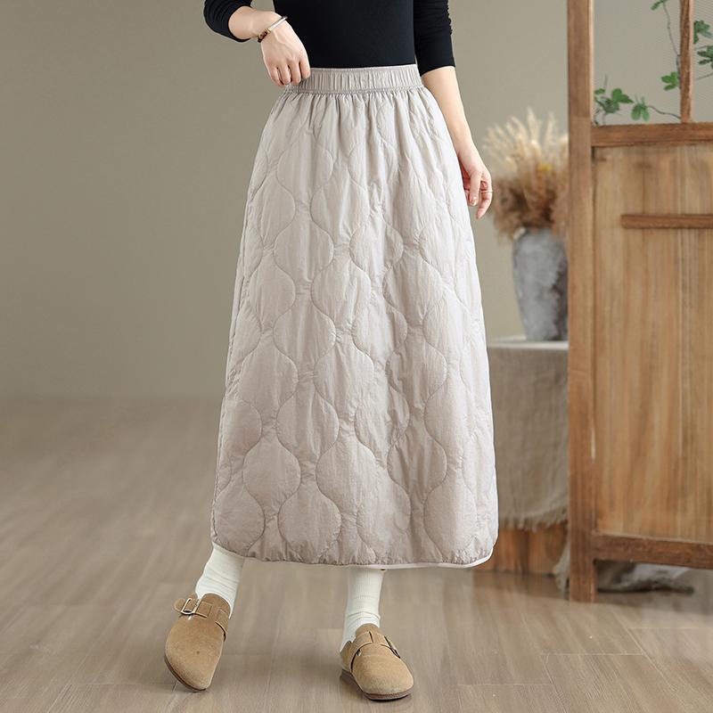 Хлопковая подкладка большого размера Высокая талия винтажная весна осень зима повседневная свободная длинная женская юбка женская юбка