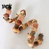 Natural Apple Wood Toy Bird Chew Toy, Corncob Parrot Bendable Cage Perch Spiral Perch, Accessory for Conures Cockatiels Budgies