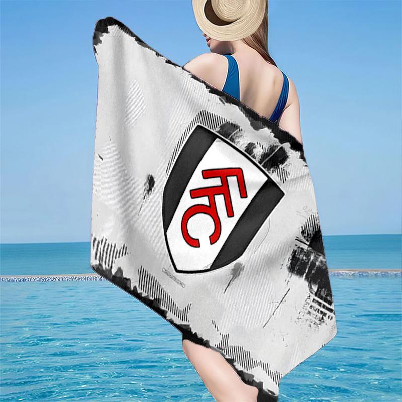1PC Fulham Crest Design Beach Towel - Soft, Absorbent Microfiber, Lightweight, Ideal for The Beach, Parties, Travel, Camping fan gifts