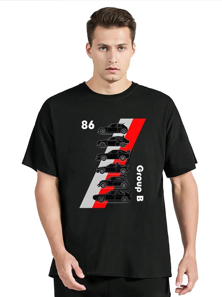 86 Group B Legends Rally Cars T-shirt Funny Tee TShirt Cotton Summer T Shirt Black Tops Tees Hip Hop Streetwear Unisex